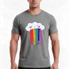 Puking Rainbow Cloud Tshirt Summer Casual Cotton Tee Oversized Streetwear Tops Vintage Graphic Print Loose Fit Short Sleeve