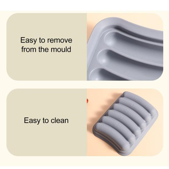 Silicone Sausage Mold Heat Resistant Non-stick Sausage Maker Dishwasher Safe Reusable Baking Tool for Homemade Sausages Donuts Cakes Cookies