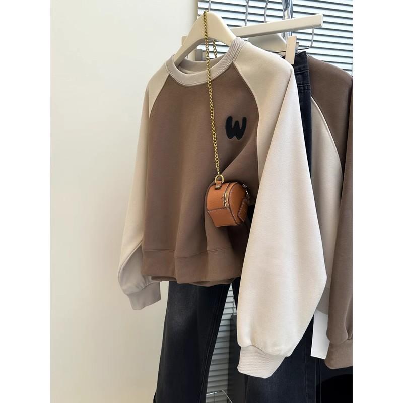 

Вязаный свитер с длинными рукавами, контрастного цвета, с вышивкой в виде надписи «Ветер», женский осенне-зимний, бархатный, утолщенный, свободного кроя, короткий топ 2XL