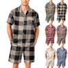 Conjunto de Pijama Masculino de Manga Curta com Botões e Shorts Conjunto Macio Casual para Dormir e Relaxar Disponível nos Tamanhos P ao XXXXL