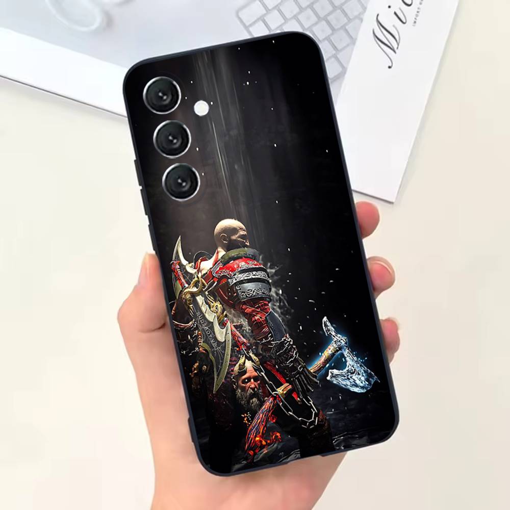 Game G-God of W-War Kratos Phone Case For Samsung Galaxy A13,A21s,A22,A31,A32,A52,A53,A71,A80,Soft Black Shell