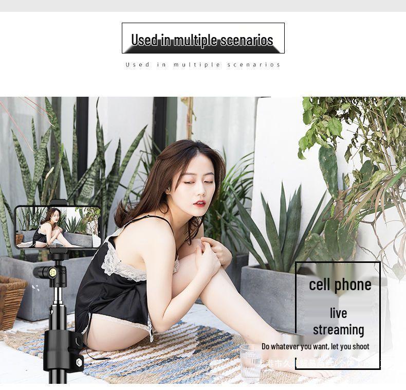 Venkovní multifunkční stojan na telefon s trojnožkou a doplňkovým světlem