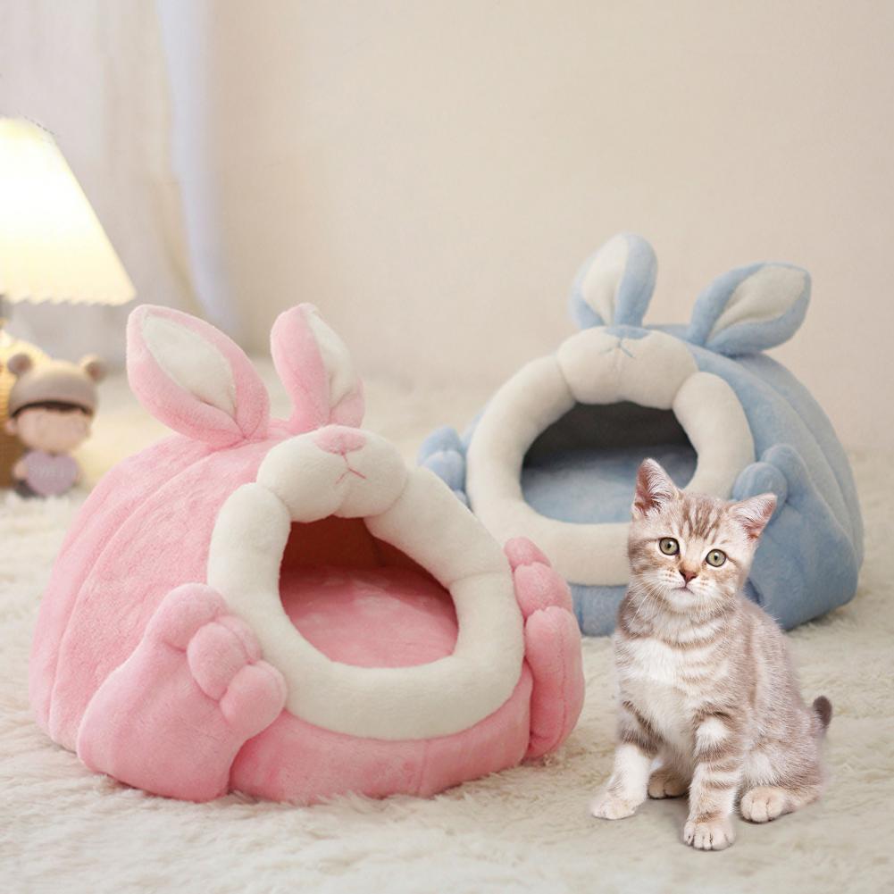 Hamster House Rabbit Shape Hamster Hideout Removable Cushion Sleeping Cage Guinea Pig Hedgehog Rat Chinchilla Bed Nest
