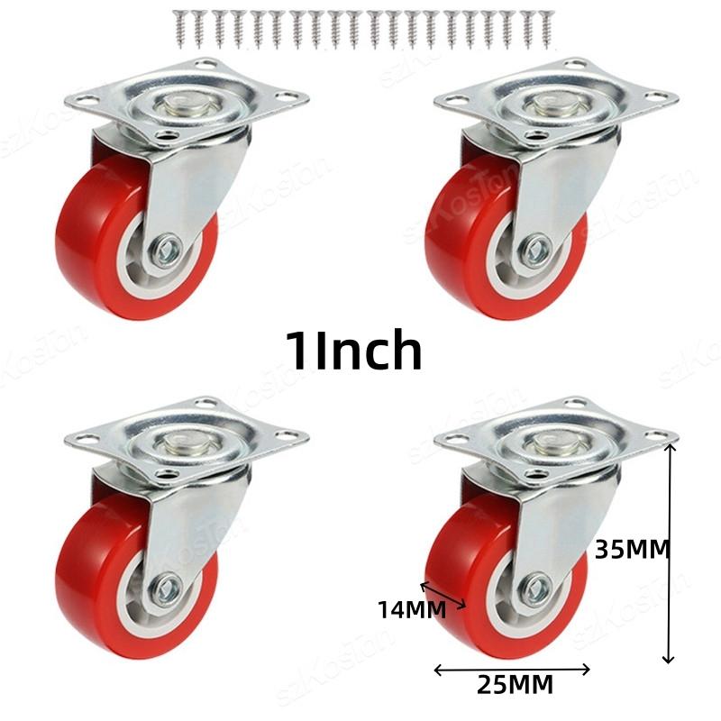 4Pcs Universal Caster Wheel Heavy Duty Swivel Caster Capacity Wear Resistant PVC Industrial Castor Wheel Furniture Wheels Caster