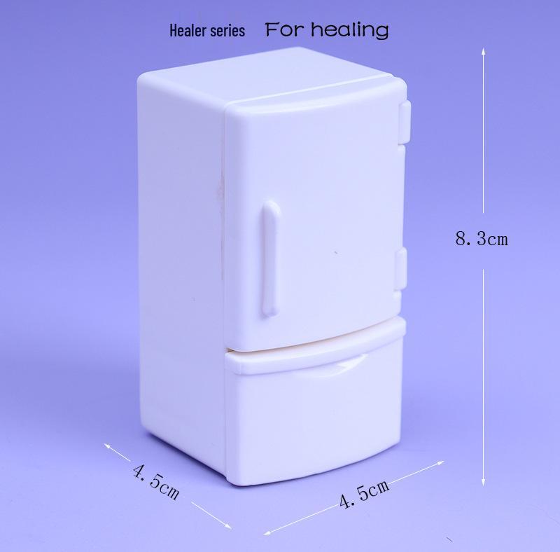 Dollhouse Miniature 1:12 White Refrigerator Kitchen Decor Model