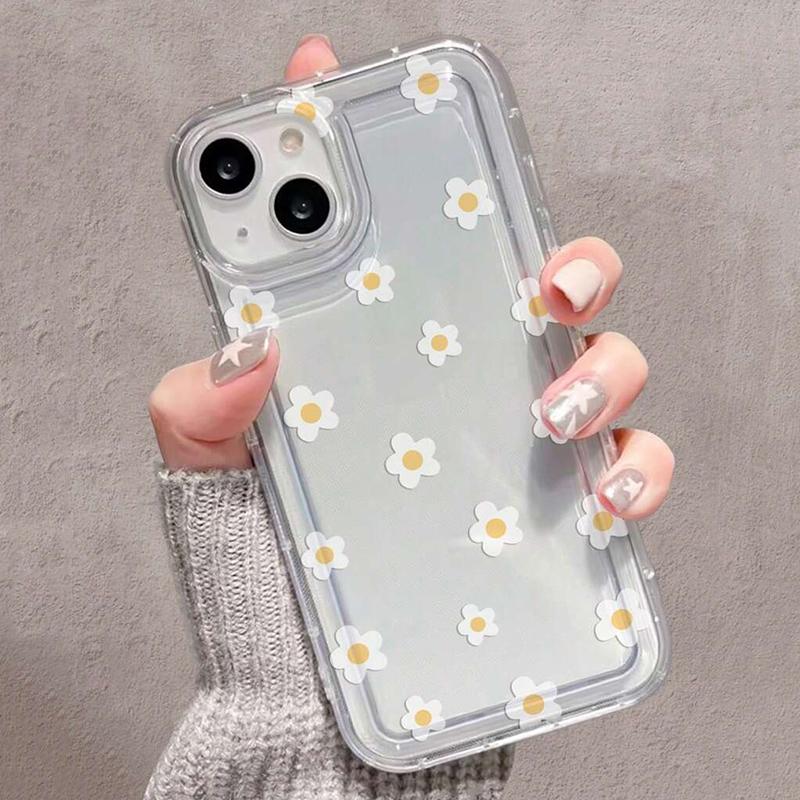 Petite flower sunflower Phone case iPhone 15 Pro Max 11 12 13 16 14 Plus 7 8 XS Silicone Shockproof Case Lens protector shell