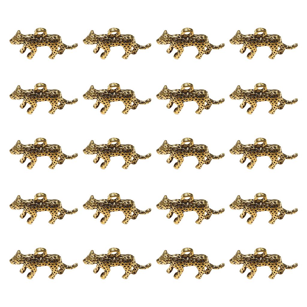 20 Pieces Animal Charm for Bracelets and Keychains Leopard Pendants Accessories Tarnish Resistant Necklace Pendant