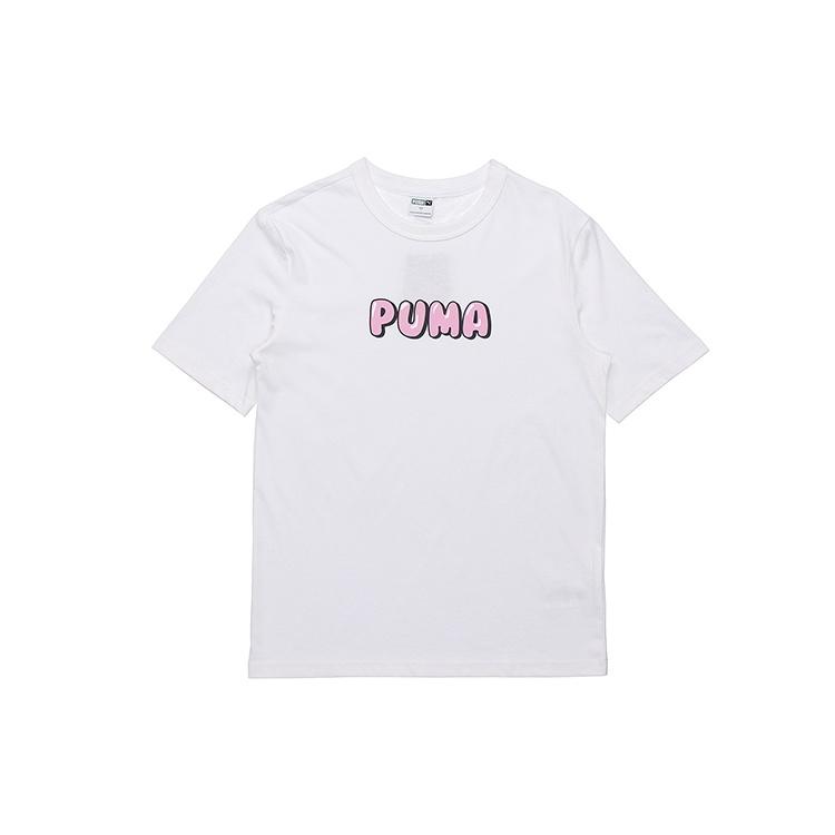 PUMA Downtown Graphic T-Shirt White Pink Men s 531335-02 L