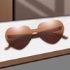 Lady Sunglasses Eye Protection Solid Color Cute Heart Shape Transparent Outdoor Sunglasses for Travel