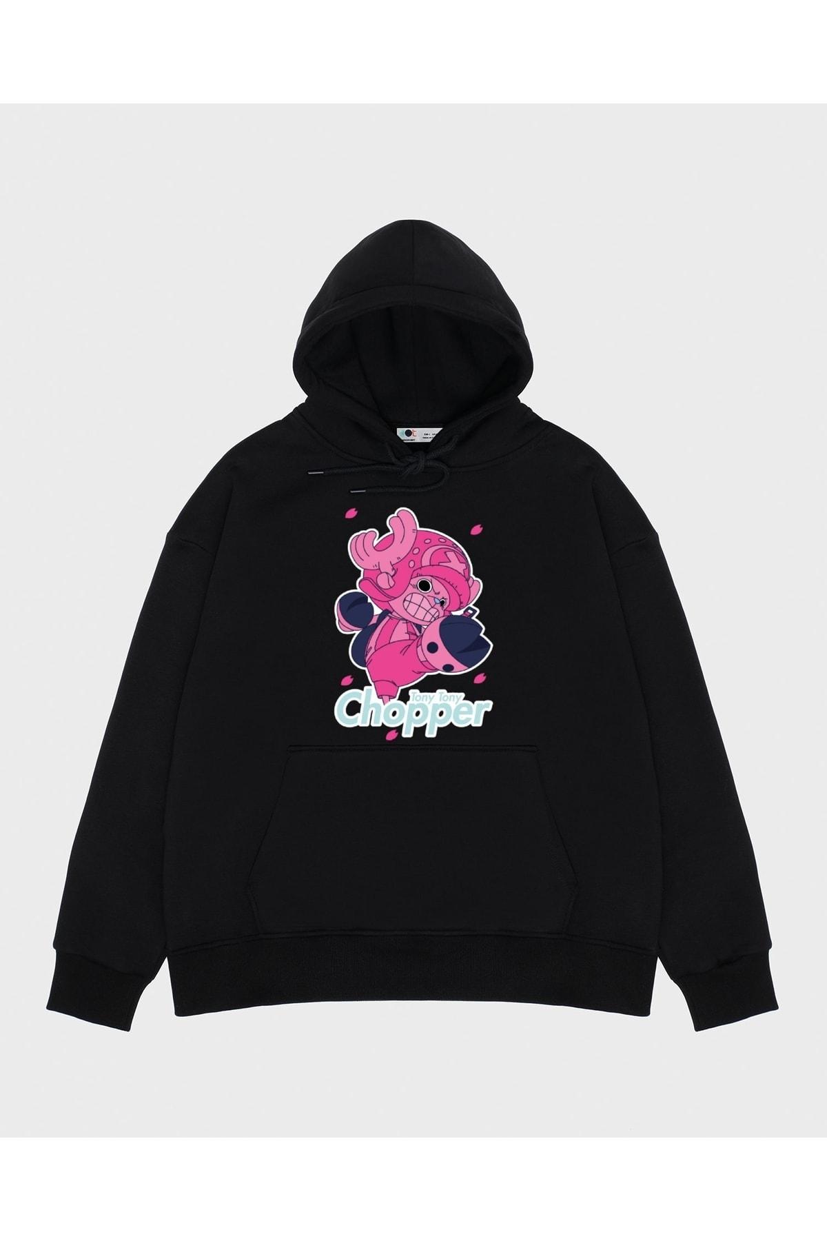 

Unisex Siyah Kapşonlu Sweatshirt Chopper