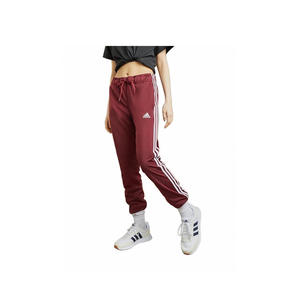 Adidas Vintage Sportlich Bequem Seite Drei Streifen Bündchen Logo Stickerei Muster Freizeit Hose Damen Hose Dunkelrot IM2819