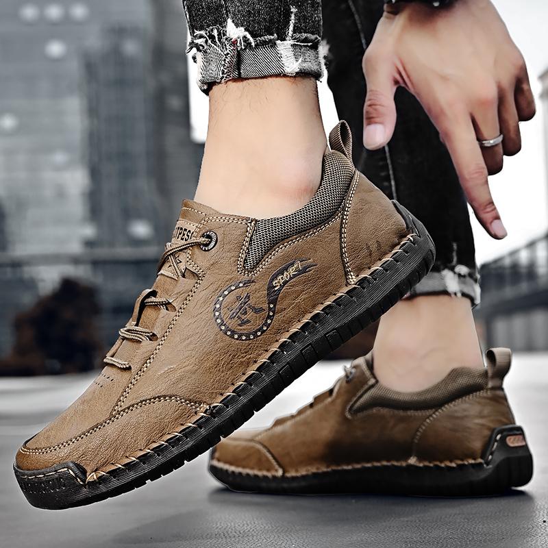 Męskie buty skórzane Ręcznie robione sneakersy Buty codzienne outdoorowe