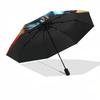 Wolf, Autumn Themed Automatic Opening and Closing Umbrella, Compact Travel Umbrella, Lightweight and Portable, Suitable for Beach Commuting