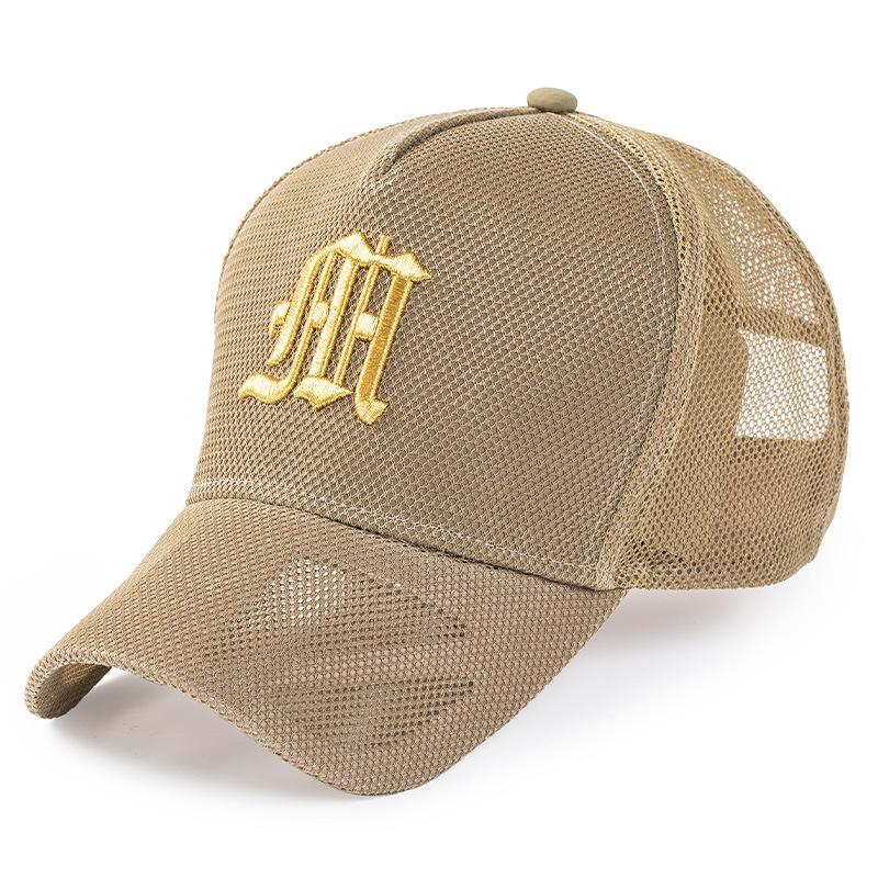 M logo full mesh breathable high-top plus size baseball cap fashion face small large head circumference hat for men