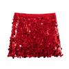 2025 European Style Women's Solid Color Sequin Mini Skirt