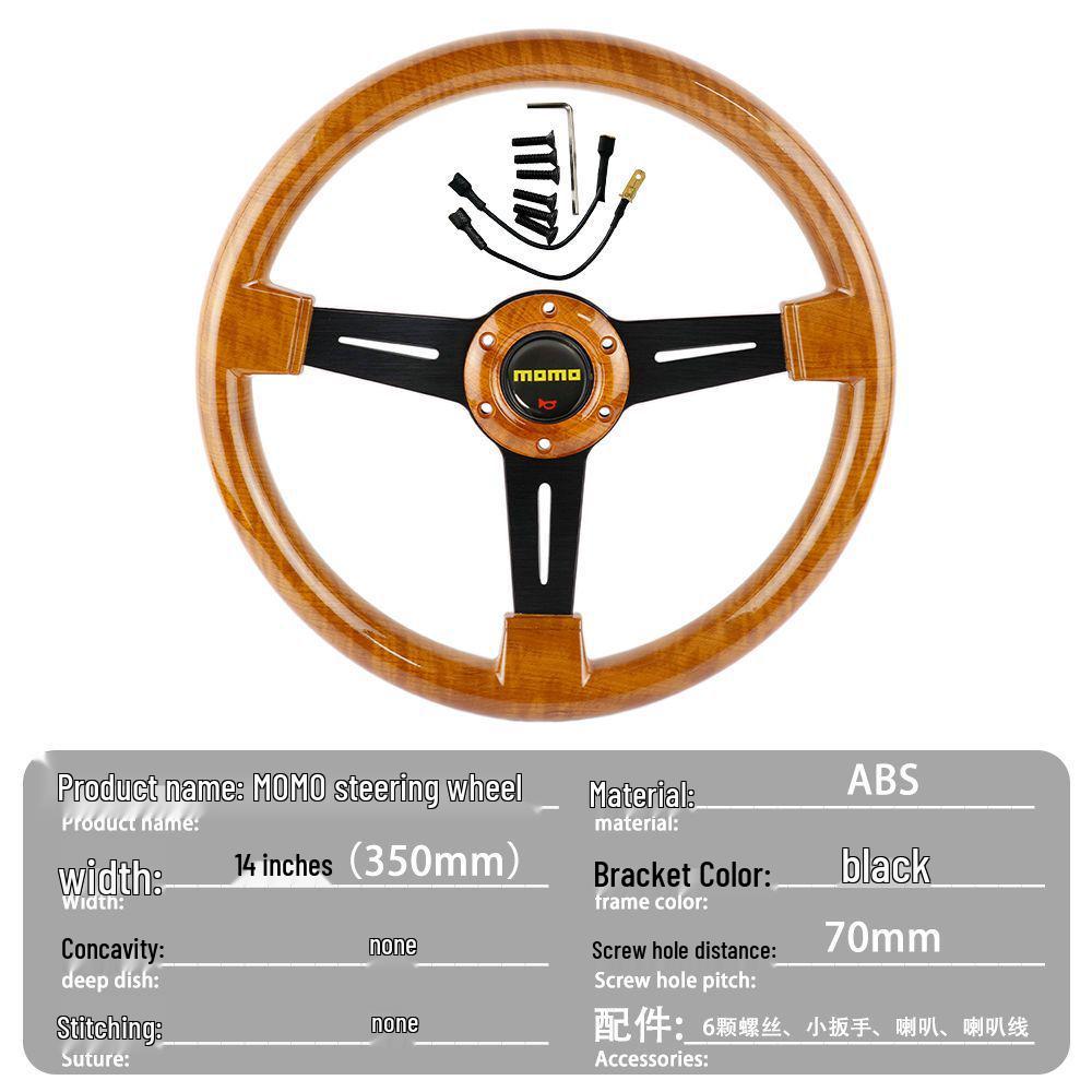 14" Retro Ferskentrefinish Ratt, Universell Passform for Beidouxing, Jetta & Yishen, Racing Titandesign