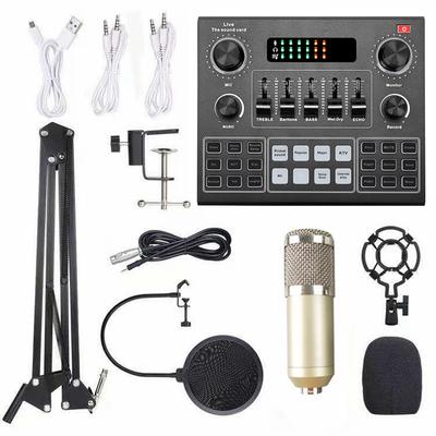 Multifunctional Live V9 Sound Card and BM800 Suspension Microphone Kit Broadcasting Recording