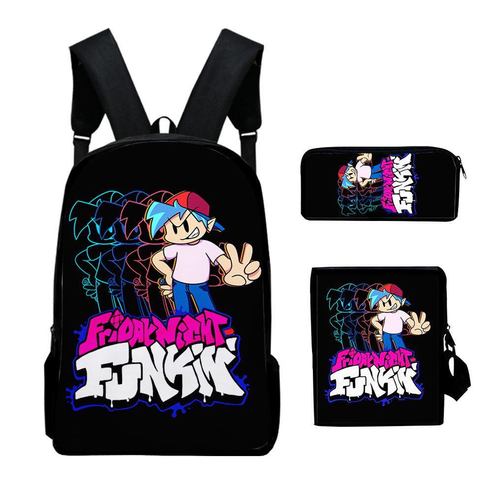 Popular Novelty Friday Night Funkin 3D Print 3pcs/Set School Bags Laptop Daypack Backpack Inclined shoulder bag Pencil Case