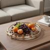 Round Serving Tray with Handles Light Elegant Design Decorative Versatile Snack Platter