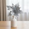 Fabric Christmas Glitter Flower 29 CM Christmas Tree Decorative Flowers  Xmas