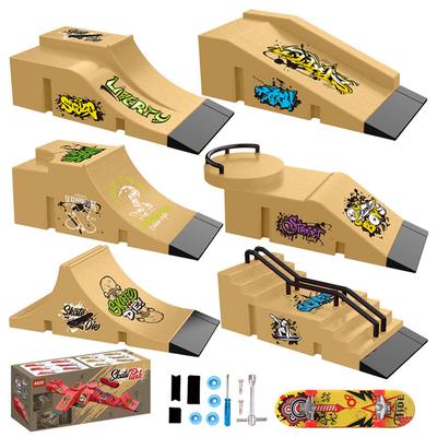 Children's Finger Sports Toys Skateboard Finger Skateboard Props Table Creative Novelty Mini Fingertip Arc Slide Toys