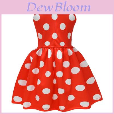 Kinders Polkadot Prinsessenjurk Met Ruchesstof Voor Feest- En Vakantievieringen