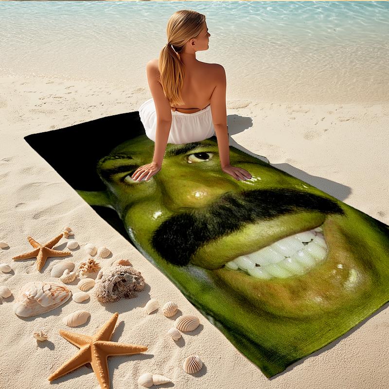 1Pc Green Ogre Costume Beach Towel, Quick Dry, Multi-Use for Beach Pool Gym Yoga Home Travel, Christmas, Halloween, Xmas Gift S929603