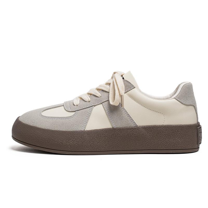 Spring men's retro leather student street trend versatile platform casual board shoes