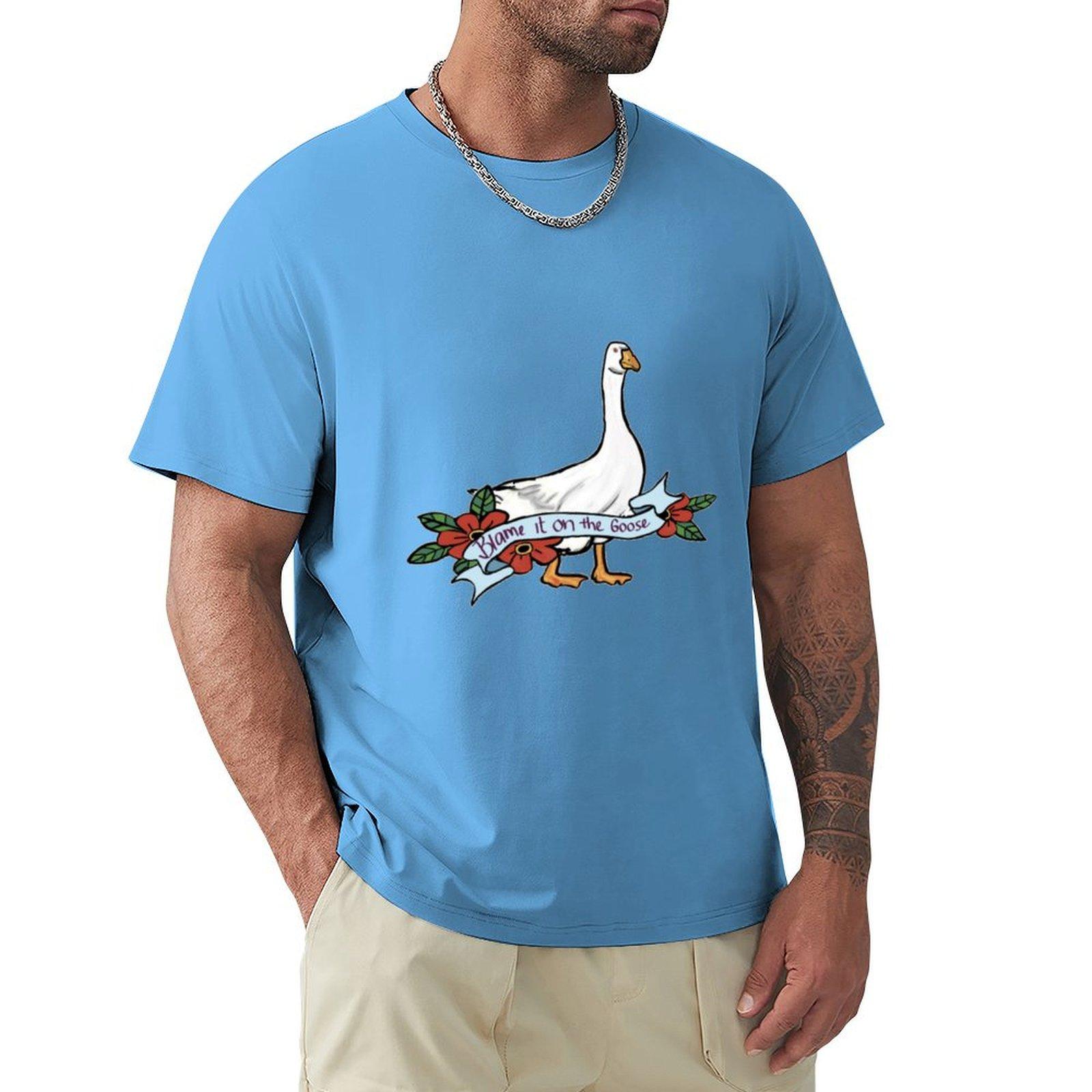 Blame it on the goose flash art T-Shirt boys whites essential t shirt new edition hippie clothes heavyweight t shirts for men S