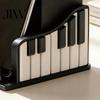 Bandeja de Escritorio Compacta para Notas Forma de Piano Portalápices, Organizador Creativo Temático Musical, con Soporte para Teléfono Almacenamiento Pequeño de Escritorio Diseño de Portalápices, Papelería