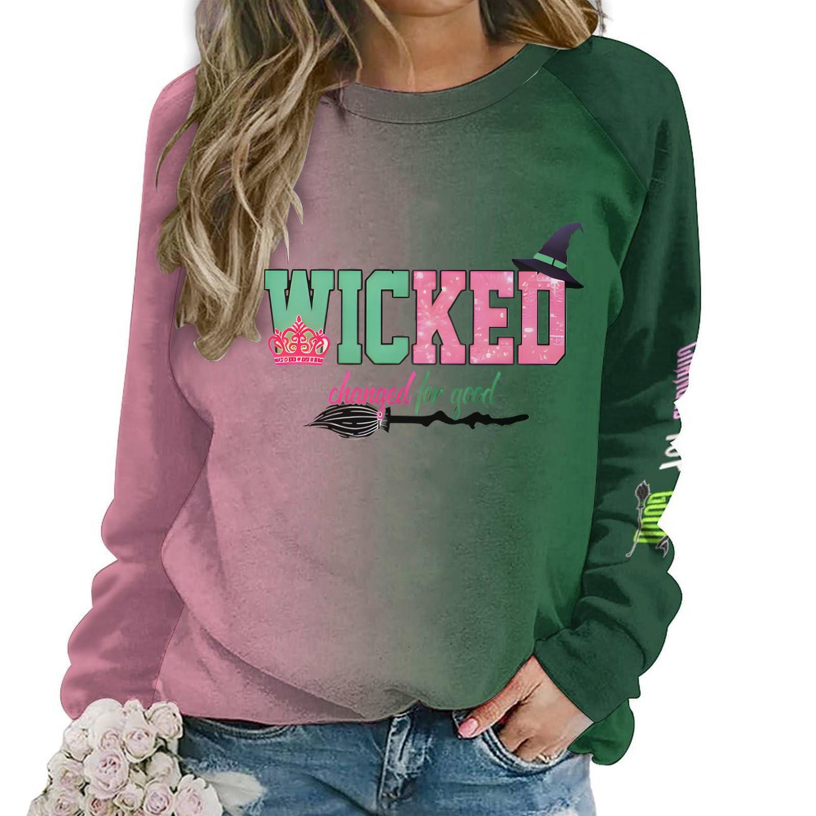 

Women s Fashion Casual Round Neck Loose Long Sleeve Solid Color Sweatshirt XXL зелений
