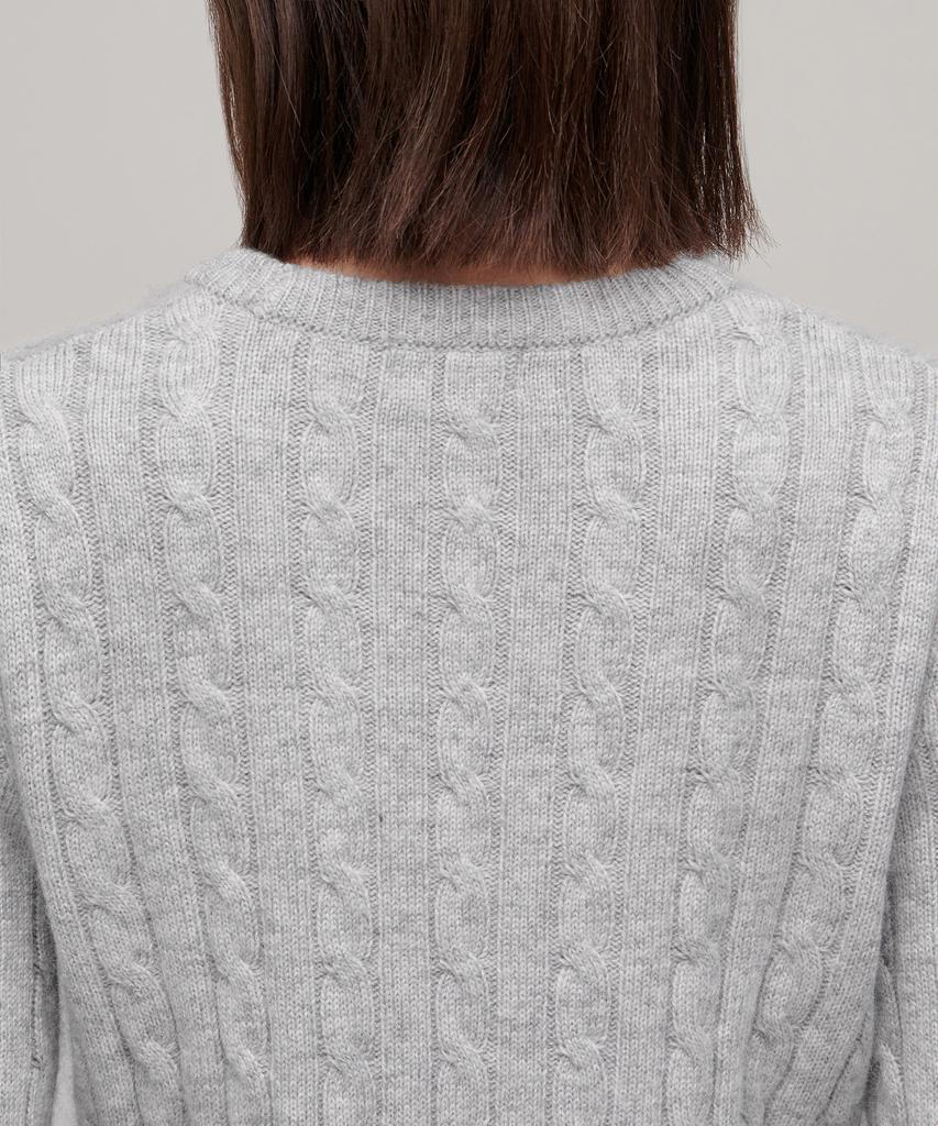 MUSINSA STANDARD WOMAN Women'S Angora Blend Cable Crew Neck Knit [Light Grey]