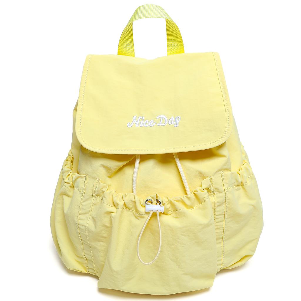 Drawstring Flap Double-shoulder Bag Backpack for Students and Casual Use Book Bag