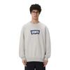 Levis Denim Wanderer Series FW24 Logo Print Ribbed Crewneck Loose Long Sleeve Sweatshirt Men sweatshirt Gray 0018N-0001