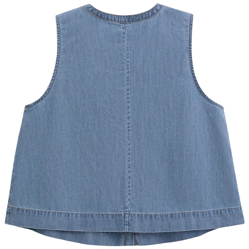 GAP Light Wash Loose Denim Sleeveless Shirt Sweet Tank Women tops 892760