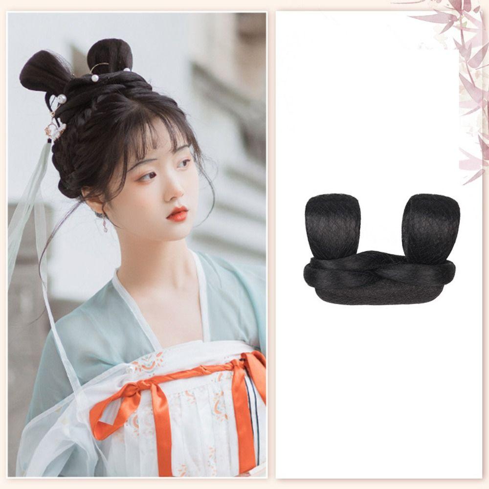 

Vintage Hair Accessories Chinese Style Hair Princess Hairpiece Hanfu Hair Chignon Hanfu Cosplay Wig C
