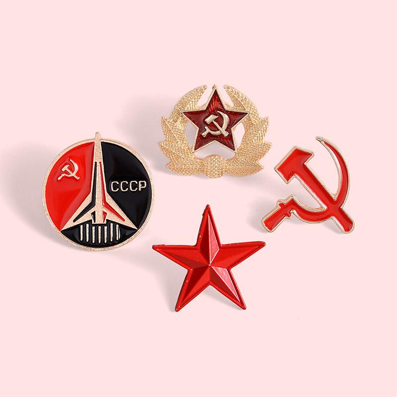 Star Unique Fivepointed Scythe Pin Made From Durable Alloy With Vibrant Enamel Finish
