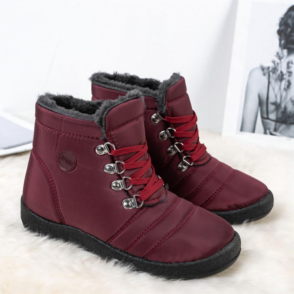 New Cotton Shoes Snow Boots Women s High Tube Waterproof Boots High Top Anti-skid Warm Women s Cotton Boots 35-46 46 красный