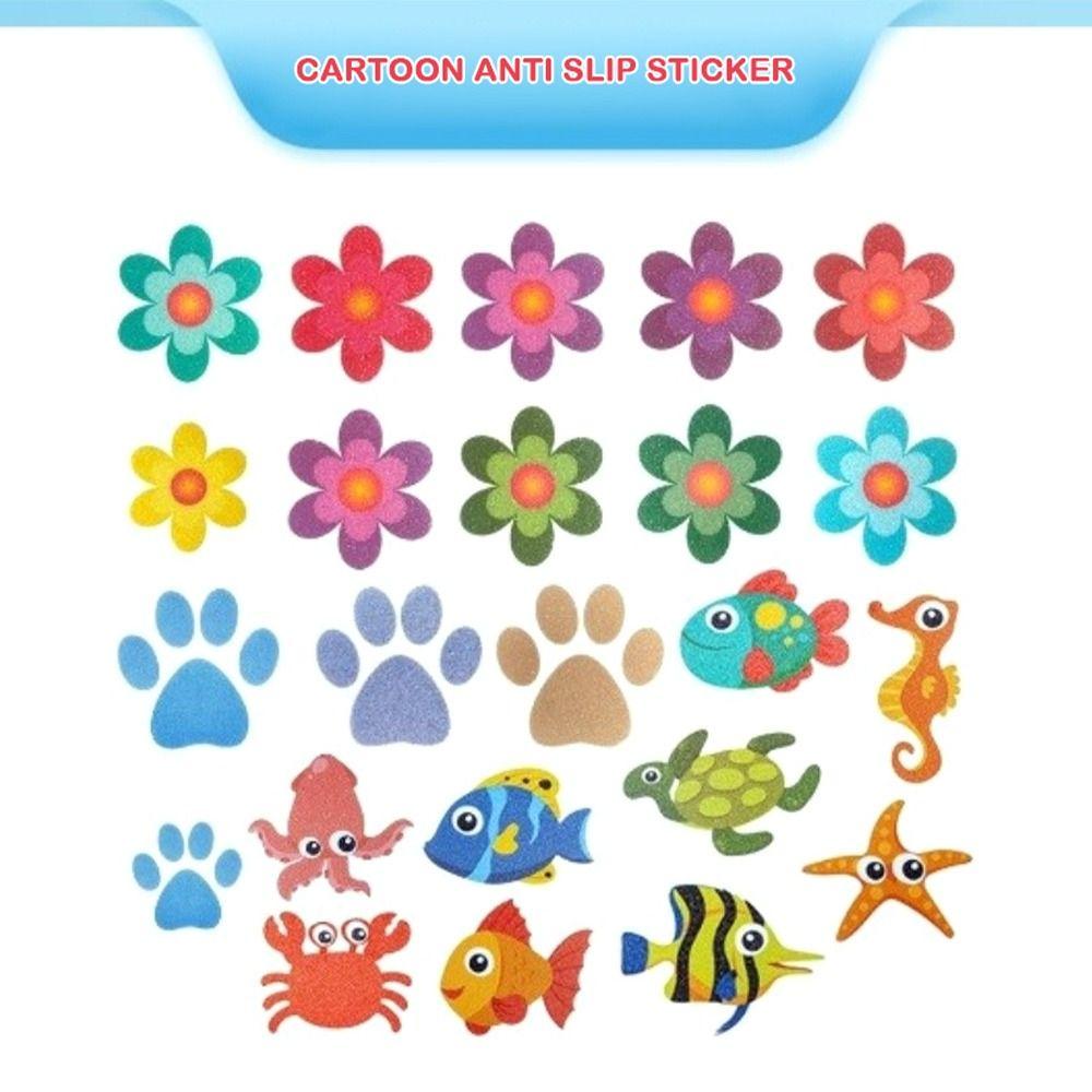 PEVA Bath Tub Slip Stickers Flower Cartoon Non-slip Sticker Waterproof and Non-slip Paster  Pool