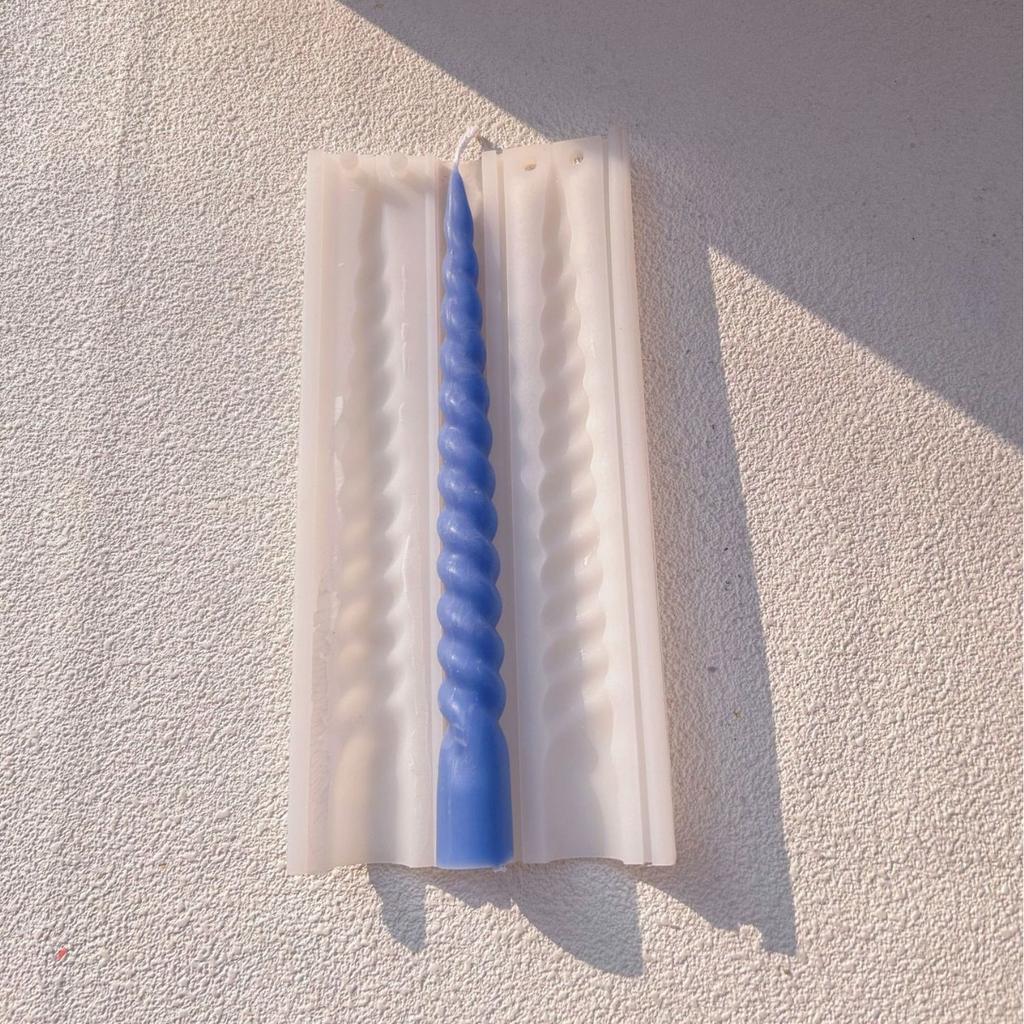 Upgrade Without Leaking Cross-border Popular Spiral Twisted Long Candle Silicone Mold DIY Wedding Church Decoration Candle