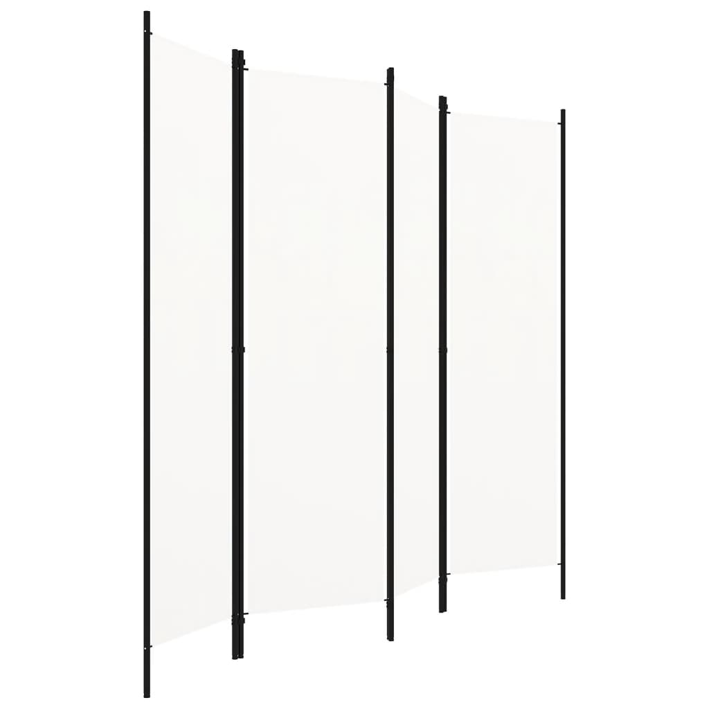 4 Piece Room Divider White 200 X 180 Cm