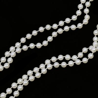 6x Lange Weiße Perlenkette Mädchen Ball Kostüm Dekoration