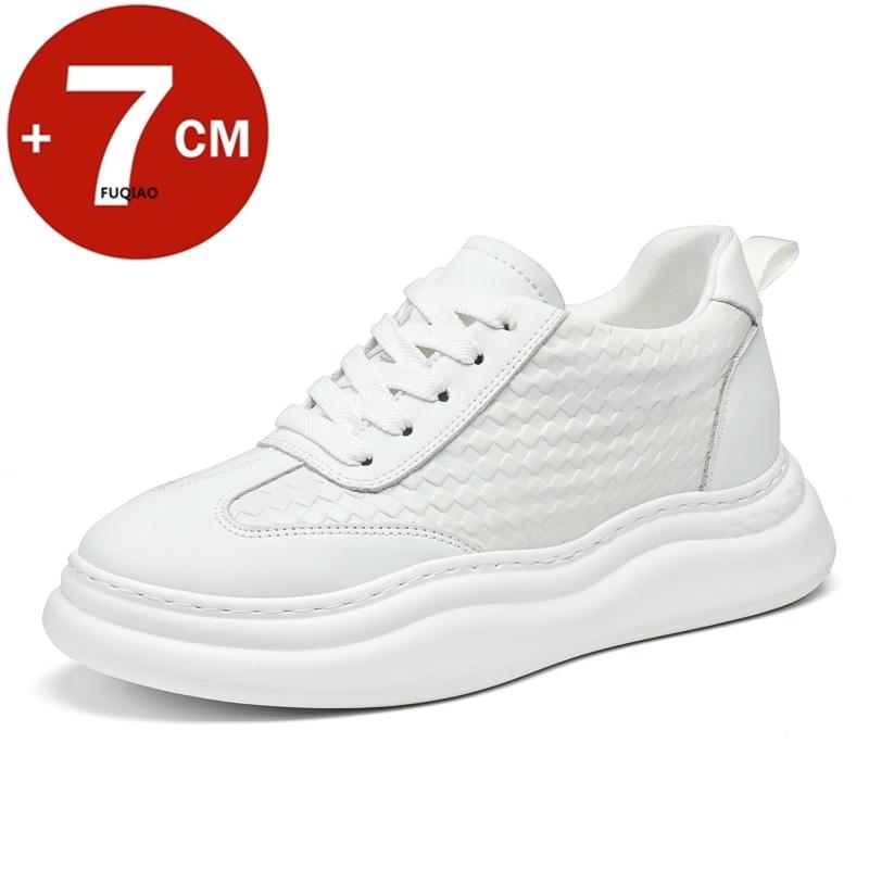 

Breathable Outdoor Elevator Sneakers Men Shoes Cowhide Casual Shoes Walking Sports Men Genuine Leather Height Increasing Shoes 42