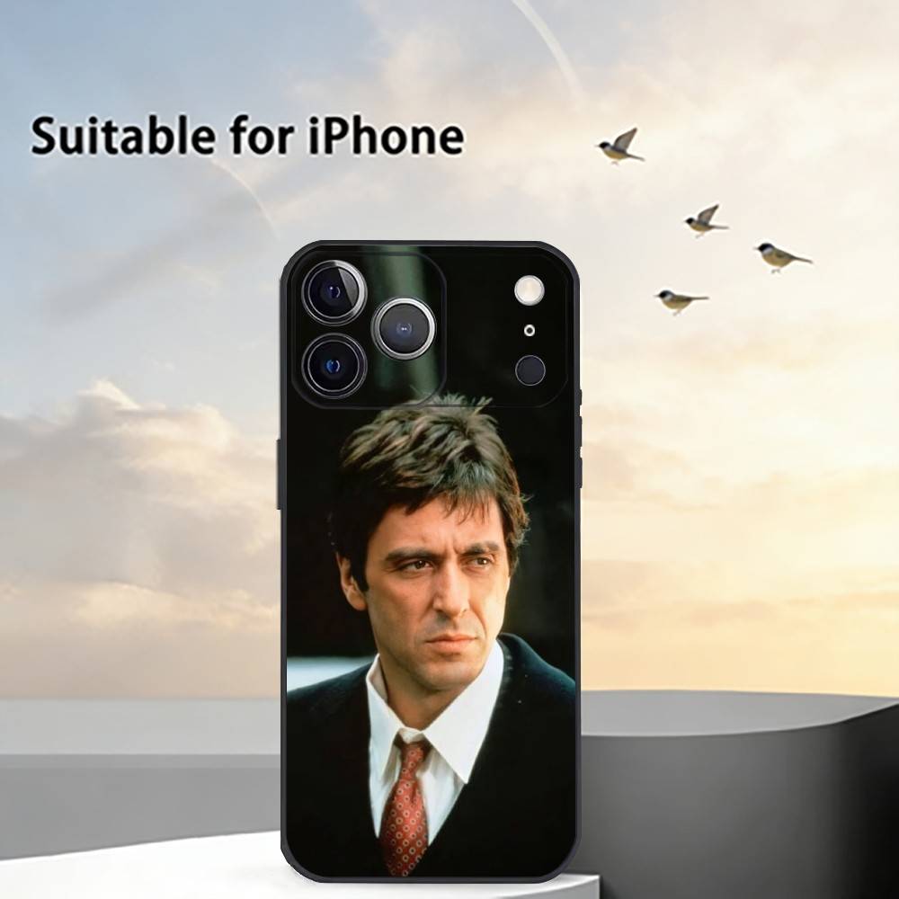 R-Scarfaces T-Tony Montana Phone Case For iPhone 17,16,15,14,13,12,11 Plus,Pro Max,XS,Soft Silicone Black Cover