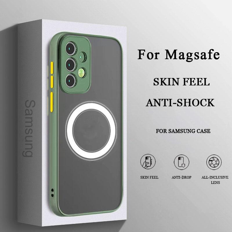 Matte Magnetic For Samsung Galaxy S24 S23 S22 S21 S20 Ultra Plus FE A54 A53 A52 A32 A13 A34 4G 5G Case Wireless Charge Cover