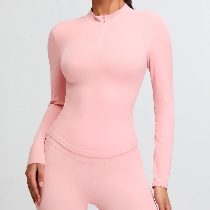 

Осенне-зимний женский профессиональный спортивный топ с длинным рукавом для йоги на молнии до середины груди, футболка, эластичный фитнес с утяжкой талии XL