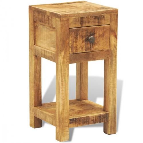 VidaXL Table de chevet avec 1 tiroir Bois massif de manguier