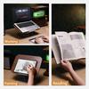 Bisofice Desktop Book Stand for Reading with 360 Degrees  Rotating Base Wooden Panel & Page Clips Foldable