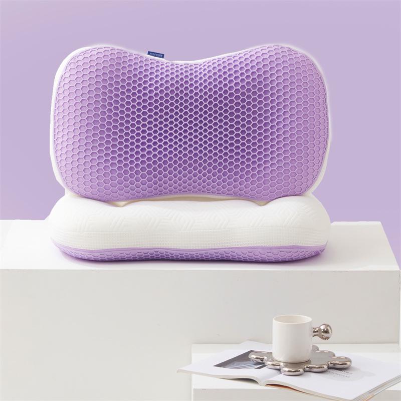 

Live Broadcast Honeycomb Feather Silk Neck Support Pillow for Summer Home Use 40x65 cm лаванды фиолетового
