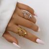 Creative Geometry Statement Ring Adjustable Opening Geometric Finger Ring Waterproof Jewelry for Parties and Festivals